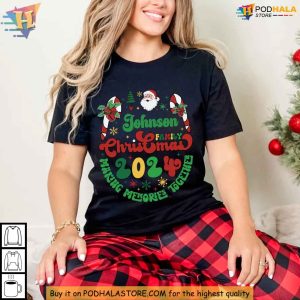 Personalized Christmas Family Shirt Custom Name Holiday 2024 Family Tee 2