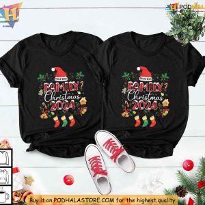 Personalized Christmas Family Shirt, Funny 2024 Holiday Matching Santa Tee