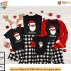 Personalized Family Christmas Shirt, Black Santa Matching Family 2024 Outfit