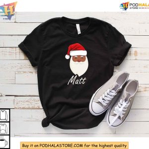 Personalized Family Christmas Shirt Black Santa Matching Family 2024 Outfit 3