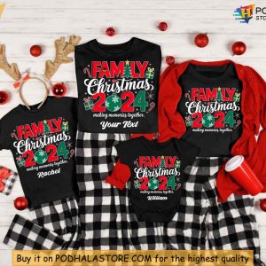 Personalized Family Christmas Shirt Custom 2024 Pajama Shirts for Holiday 2