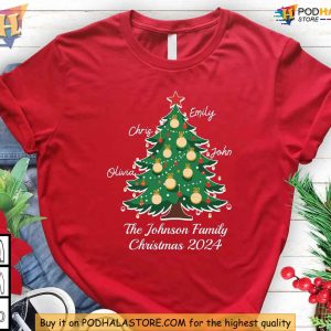 Personalized Family Christmas Shirt Custom Tree Design Matching Family Holiday Tee 3
