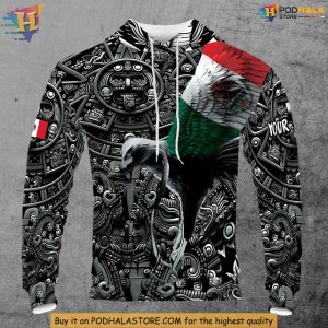 Personalized Mexican Eagle Hoodie Custom Aztec Name 3D Design Gift 2