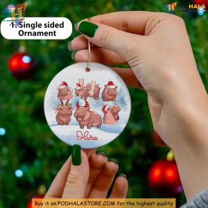 Personalized Moo Deng Ornament Cute Custom Hippo Gift for Christmas Fans 2