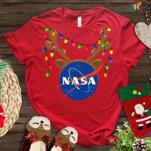 Reindeer Antlers NASA Christmas Shirt Space Themed Holiday Apparel 2