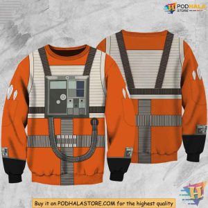 Star Wars Rebel Pilot 3D Hoodie Luke Skywalker Full Print Cosplay Shirt 2