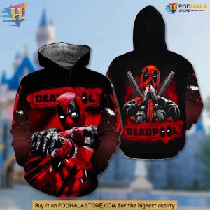 Superhero Deadpool 3D Hoodie, All Over Print Comic Character Pullover Gift