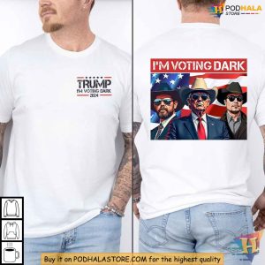 Trump 2024 Elon Musk I'm Voting Dark Shirt, Patriotic Cowboy Style