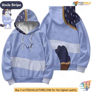 Uncle Stripe Blue Heeler Hoodie, 3D Design Sweatshirt, Perfect Family Gift