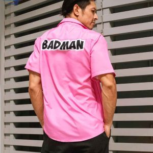 Vegeta Badman Shirt, Dragon Ball Z Inspired Pink Hawaiian Shirt, Anime Fan Apparel