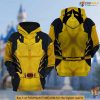 Wolverine 3D Hoodie, Yellow and Black Superhero Costume Style All Over Print