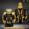 Yellow Robot All Over Print Hoodie, Cosplay 3D Robot Costume