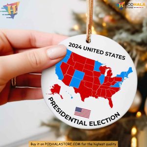 2024 Election Map Ornament Funny Xmas Gift Ideas Political Humor Decor 2