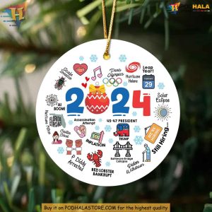 2024 Event Christmas Ornament Commemorating Memorable Events Year in Review 2