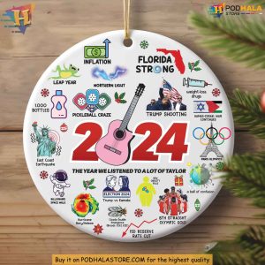 2024 Year in Review Ornament Major Notable Events Funny Xmas Gift Ideas 2