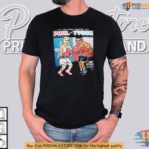 Boxing Legends Mike Tyson vs Jake Paul Shirt Retro Gaming Style Design 3