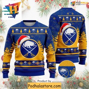 Buffalo Sabres Christmas Sweater, Funny Gift Ideas for Hockey Fans Xmas