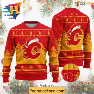 Calgary Flames Sweater Funny Christmas Gift and NHL Merch for Fans