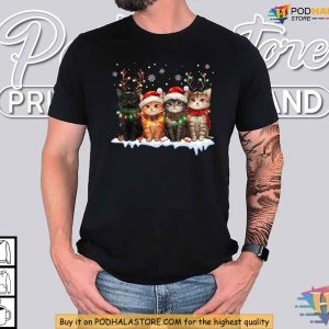Cat Christmas Light Shirt Cute Holiday Cats Design for Xmas Gift Ideas 2