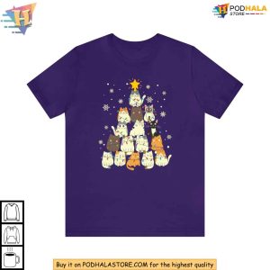 Cats Christmas Tree Shirt Funny Cat Lover Xmas Gift Quirky Holiday Tee 3