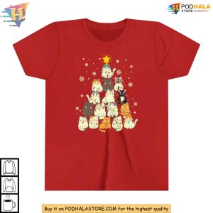 Cats Christmas Tree Shirt Funny Cat Lover Xmas Gift Quirky Holiday Tee 4