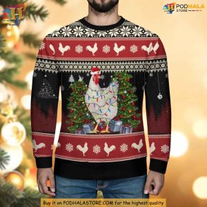 Chicken Santa Christmas Ugly Sweater Funny Xmas Gift for Chicken Lovers 2