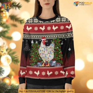 Chicken Santa Christmas Ugly Sweater Funny Xmas Gift for Chicken Lovers 4