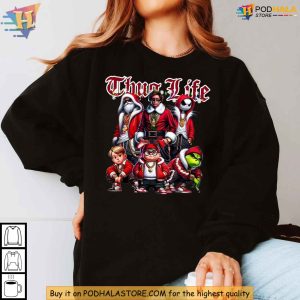 Christmas Thug Life Shirt with Iconic Movie Characters in Streetwear