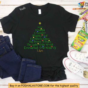 Christmas Tree Shirt Celebrating Jesus Names and Faith in the Holiday Season 2