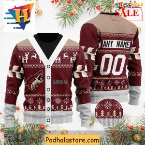 Custom Arizona Coyotes Ugly Sweater, Festive NHL Merch for Christmas