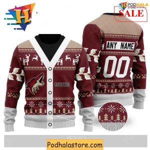 Custom Arizona Coyotes Ugly Sweater Festive NHL Merch for Christmas 2