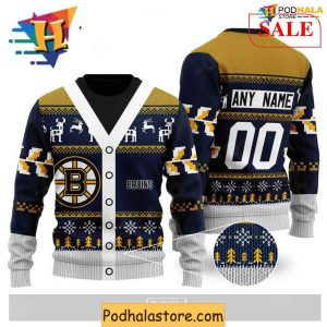 Custom Boston Bruins Sweater Personalized NHL Christmas Apparel for Fans 2