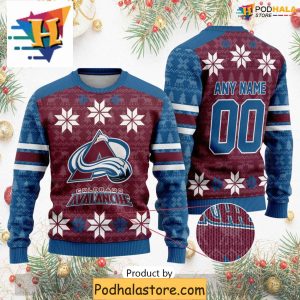 Custom Colorado Avalanche Sweater Personalized Xmas Gifts for Hockey Fans 1