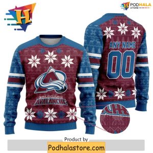 Custom Colorado Avalanche Sweater Personalized Xmas Gifts for Hockey Fans 2