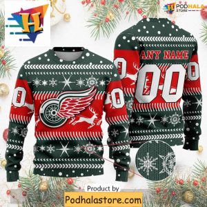 Custom Detroit Red Wings Ugly Sweater for Family Christmas Fun
