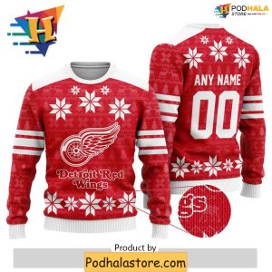 Custom Detroit Red Wings Ugly Sweater for Family Xmas Festivities 2