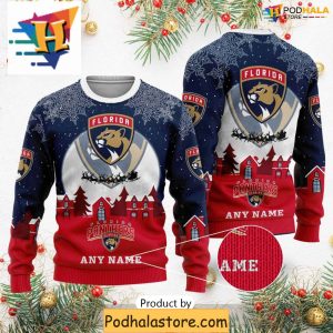 Custom Florida Panthers Ugly Sweater, Personalized NHL Xmas Apparel