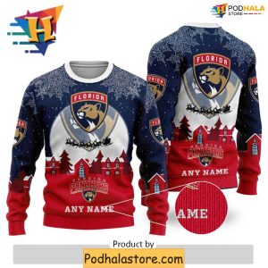 Custom Florida Panthers Ugly Sweater Personalized NHL Xmas Apparel 2