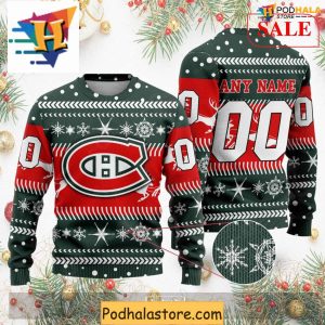 Custom Montreal Canadiens Ugly Christmas Sweater, NHL Family Gift