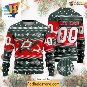 Custom NHL Dallas Stars Sweater, Personalized Ugly Sweater Christmas Gifts
