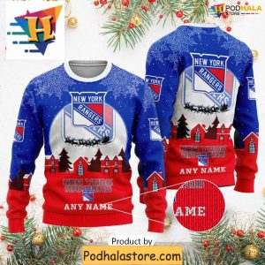 Custom New York Rangers Ugly Sweater Funny Christmas Gift for Families 1