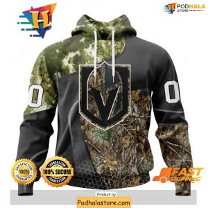 Custom Vegas Golden Knights 3D Hoodie Unique Hunting Camouflage NHL Fan Design 1