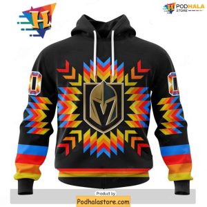 Custom Vegas Golden Knights 3D Hoodie With Bold Native Pattern Design 1