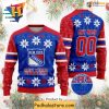 Customizable New York Rangers Ugly Sweater, Funny Xmas Hockey Gift