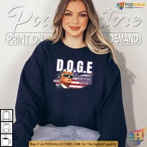 DOGE USA Flag Trump Shirt Department of Government Efficiency Satire Tee