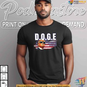 DOGE USA Flag Trump Shirt Department of Government Efficiency Satire Tee 3