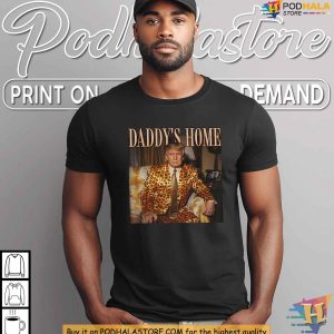Daddys Home Trump Shirt Leopard Print Trump Tee for Bold Political Fans 3