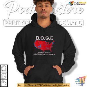 Department of Government Efficiency Doge Shirt Political Satire Map Tee
