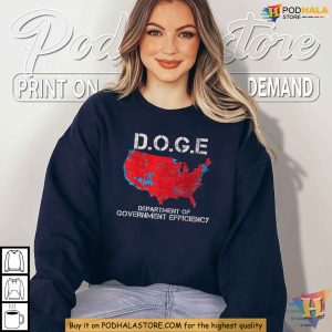Department of Government Efficiency Doge Shirt Political Satire Map Tee 2