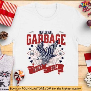 Deplorable Garbage US Election 2024 Shirt for Trump Supporters, Patriotic Tee